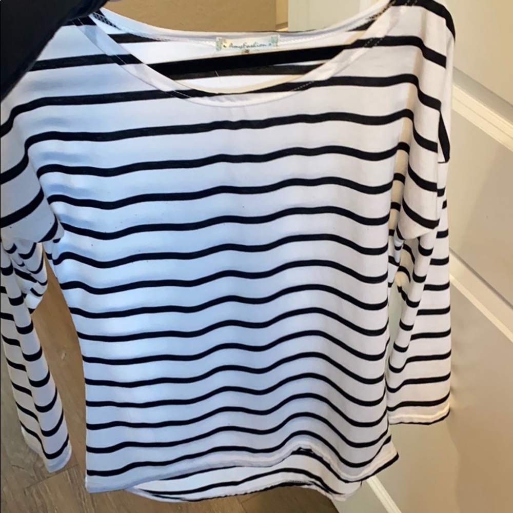 Black and white striped long sleeve